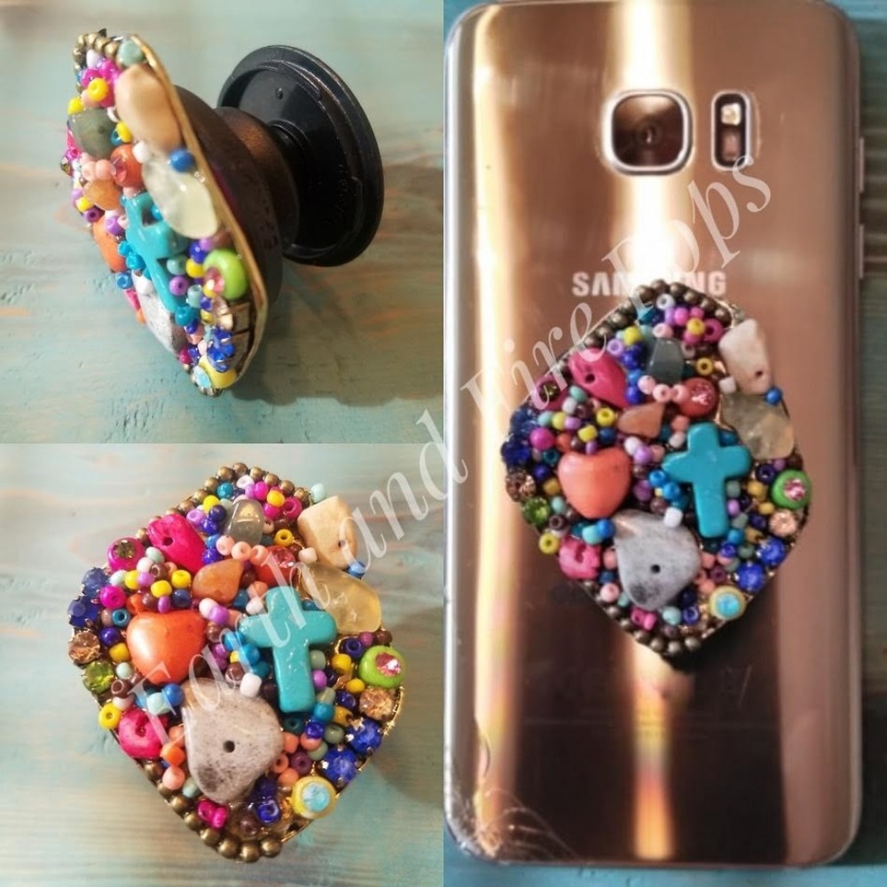 Multi Color Multi Stone Cross Phone Accessories